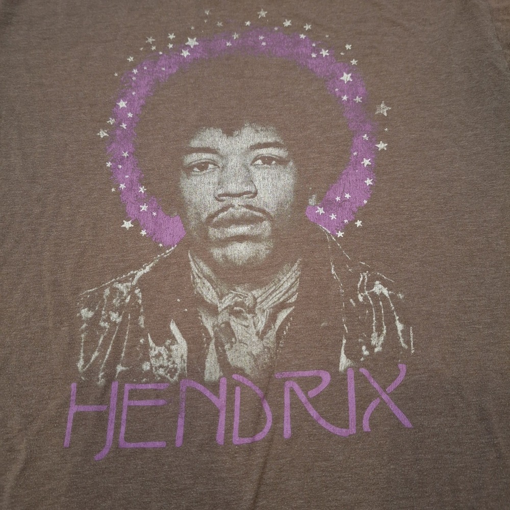 Jimi Hendrix T-Shirt Mens XL Brown Graphic Rock Music Guitarist Stars Tee